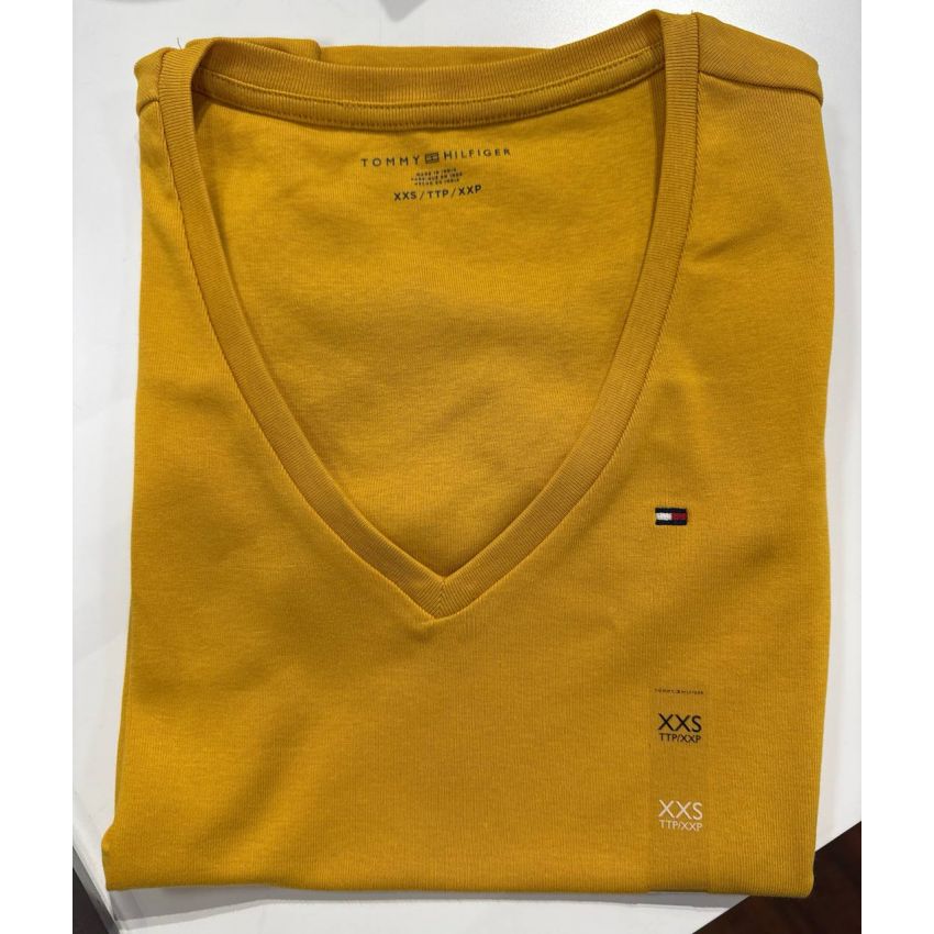 BLUSA BÁSICA DECOTE V MANGA CURTA