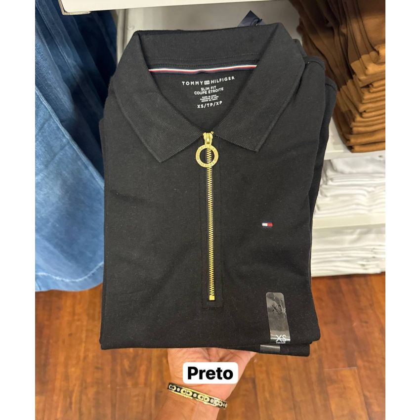 Polo Algodão com zíper Slim Fit