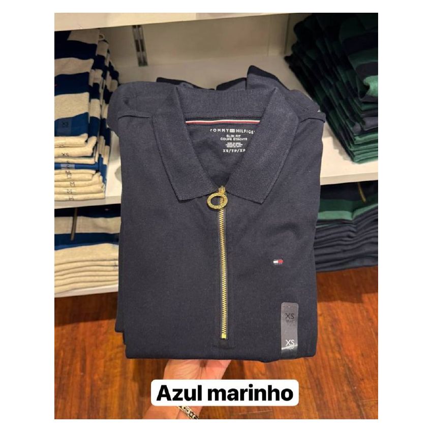 Polo Algodão com zíper Slim Fit