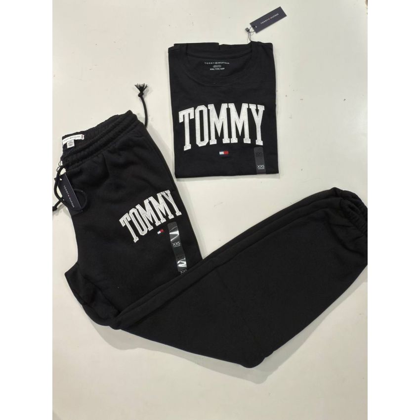 FEMININO Set camiseta manga curta e calça de moletom com Fleece