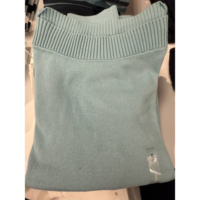 Sweater manga longa decote canoa