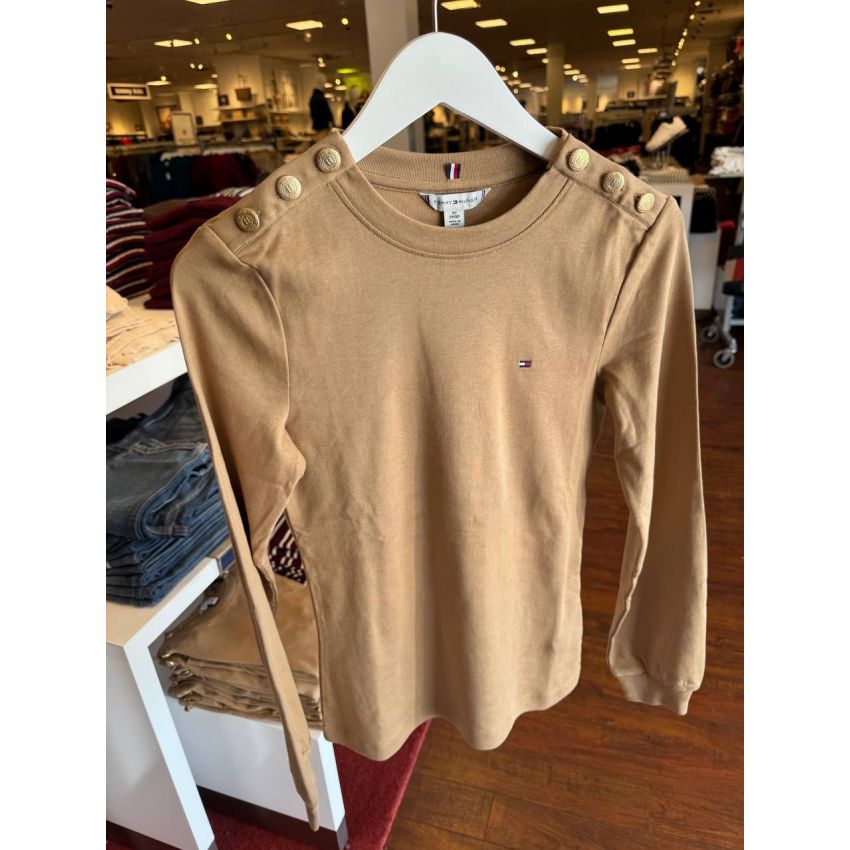 Blusa Algodão manga longa com botões no ombro