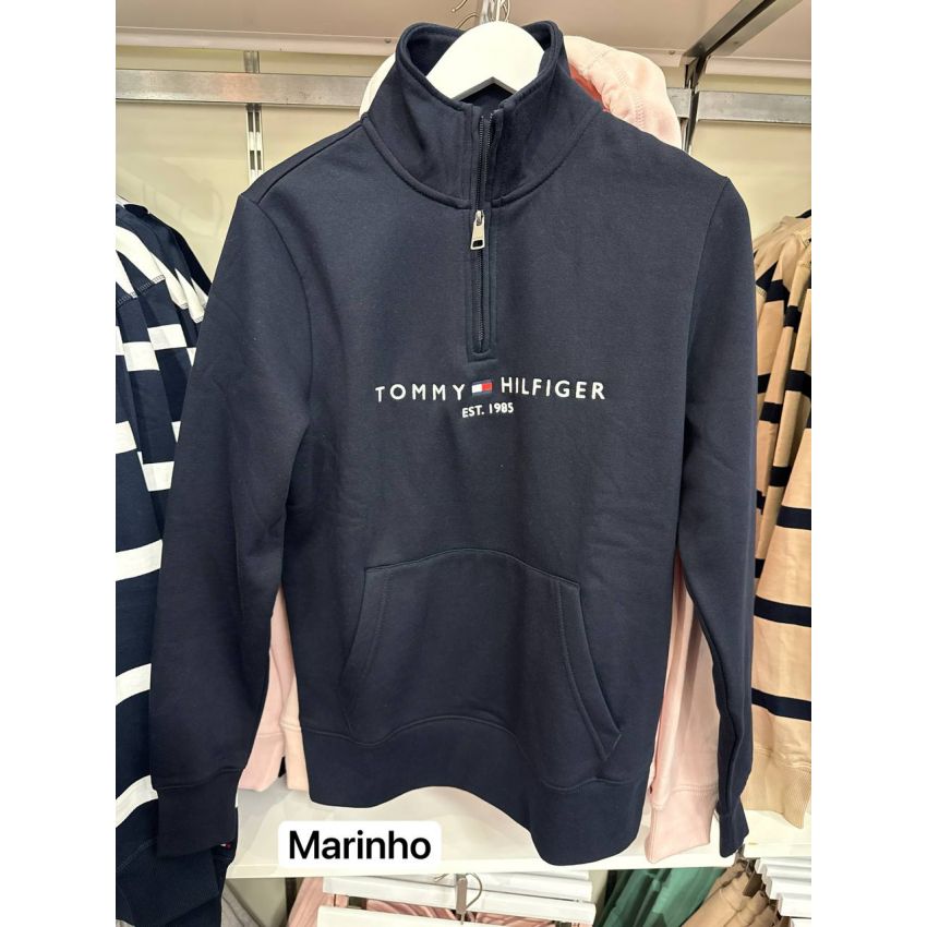 1/4 zíper blusa de moletom com fleece