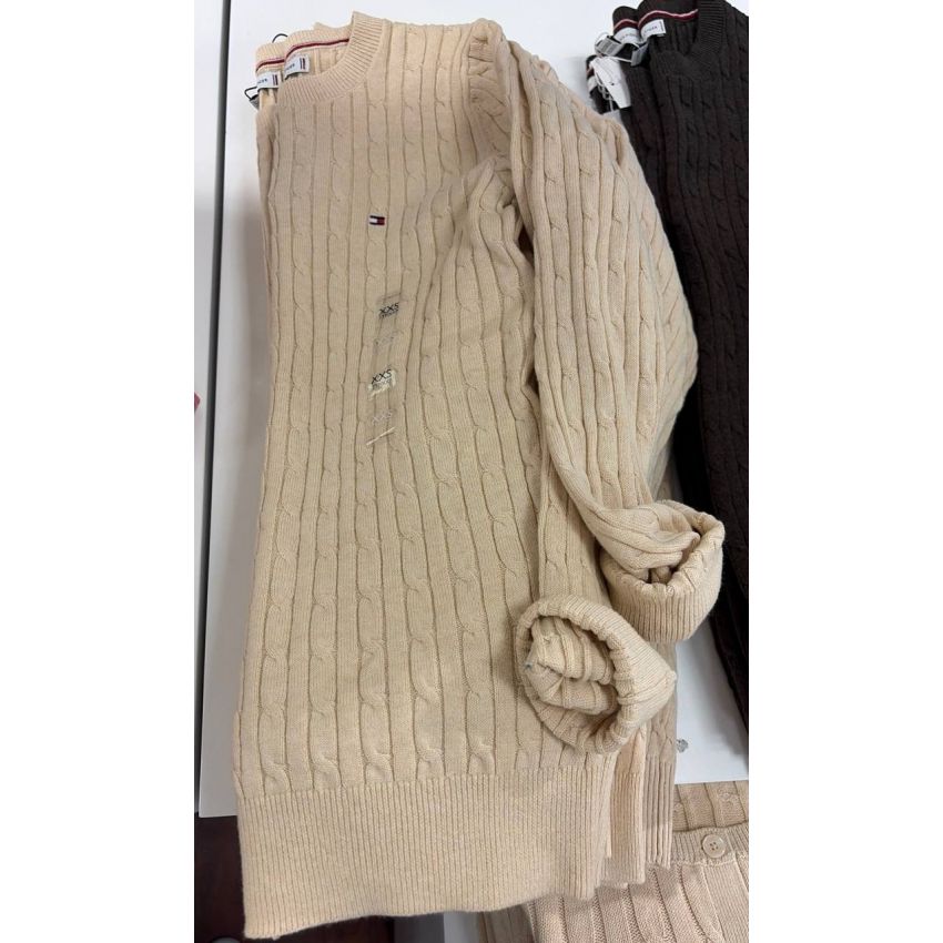 Sweater tricot trançado manga longa