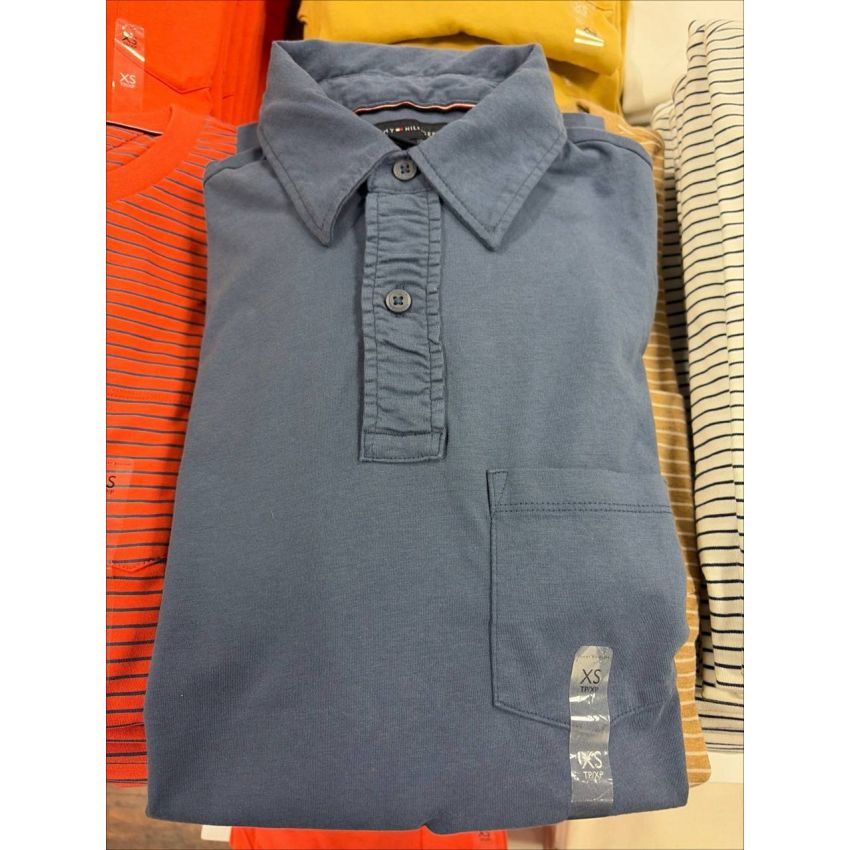Camiseta regular fit polo com bolso manga curta