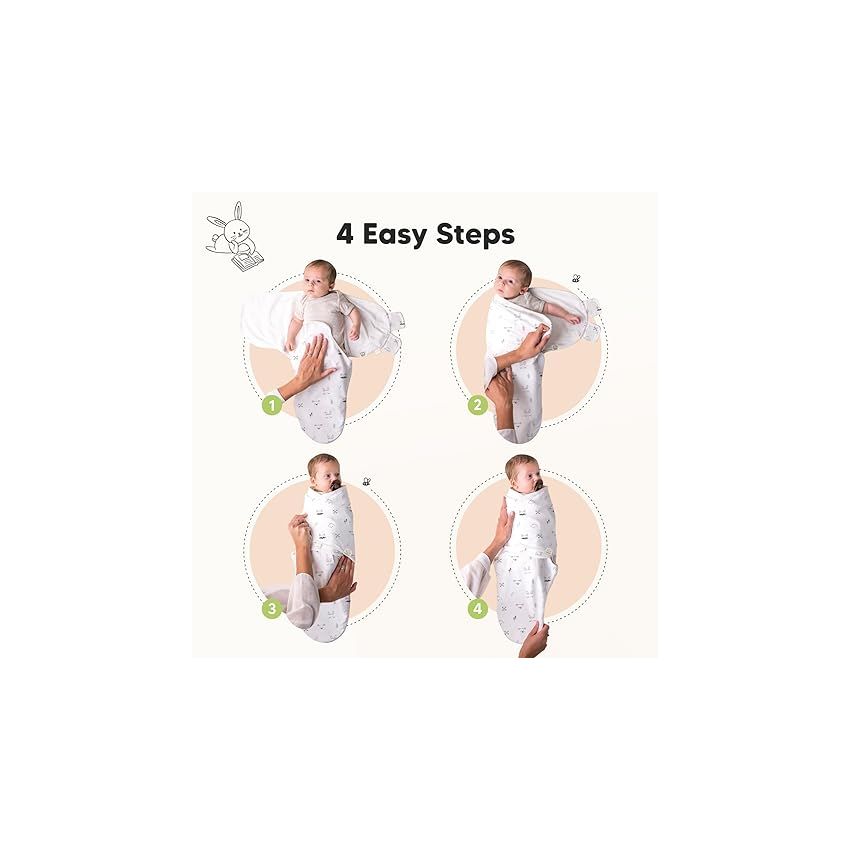 KeaBabies 3-Pack Organic Baby Swaddle Sleep Sacks - Newborn Swaddle Sack