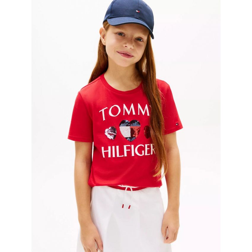 Kids' Sequin Heart Logo T-Shirt