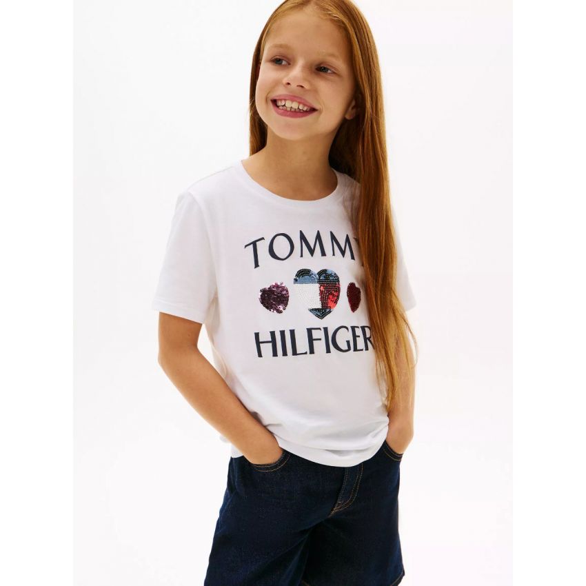 Kids' Sequin Heart Logo T-Shirt