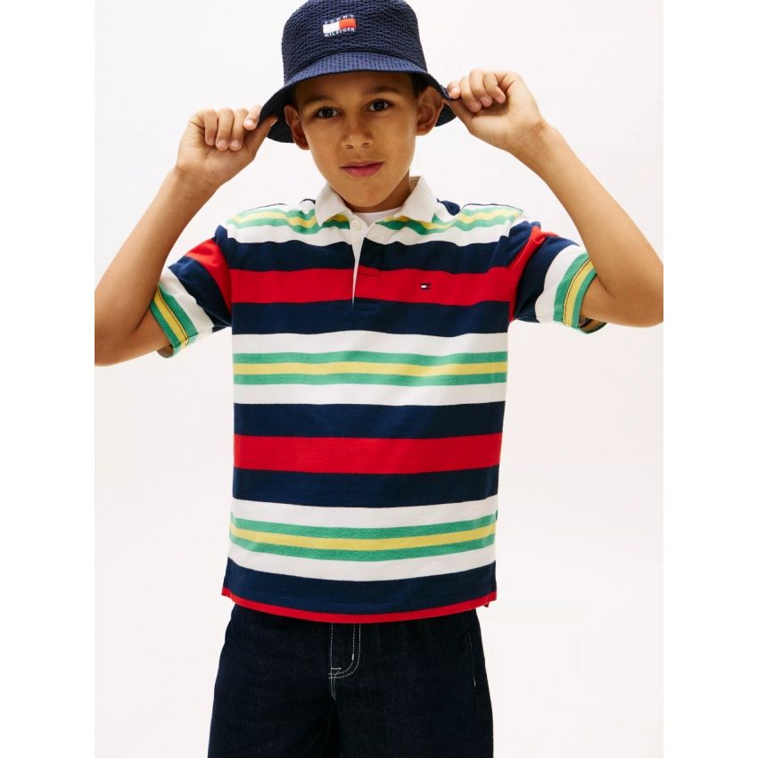 Kids' Stripe Rugby Polo