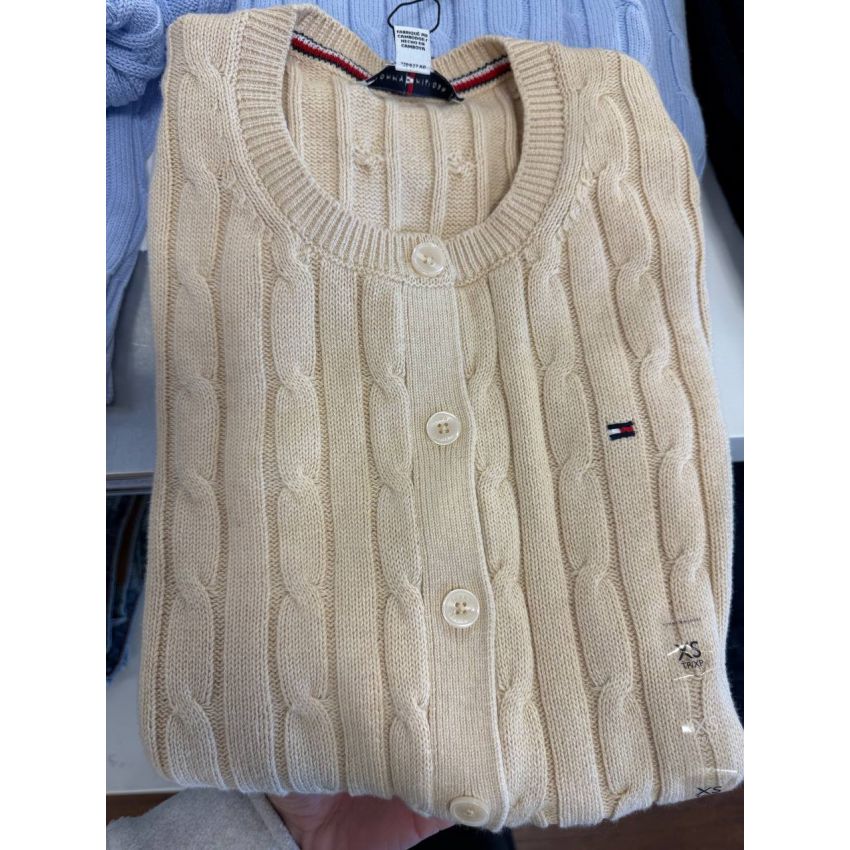 cardigan tricot trançado manga longa