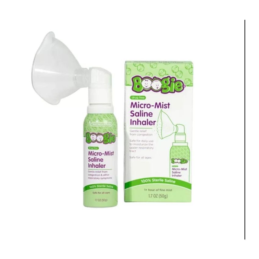 Boogie Micro-Mist Saline Inhaler, Baby Nose Congestion Relief, Nasal Spray for Kids, Pediatrician Recommended, HSA/FSA Eligible, 1.7oz Unscented - Pack of 1