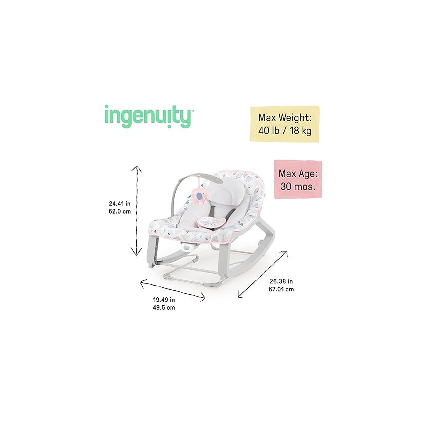 Ingenuity Keep Cozy 3-in-1 Grow with Me Vibrating Baby Bouncer Seat & Infant to Toddler Rocker, Vibrations