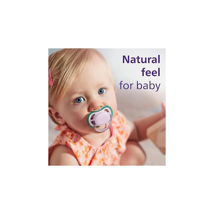 Philips Avent Ultra Air Pacifier - 4 x Light, Breathable Baby Pacifiers for Babies Aged 0-6 Months
