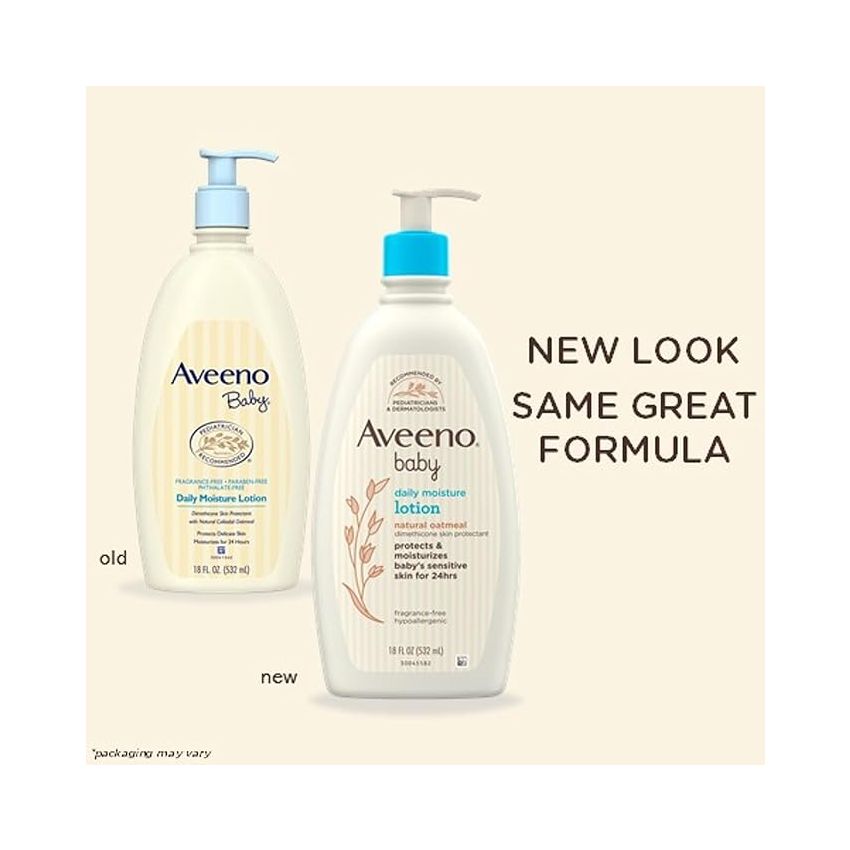 Aveeno Baby Daily Moisture Moisturizing Lotion for Delicate Skin with Natural Colloidal Oatmeal & Dimethicone, Hypoallergenic