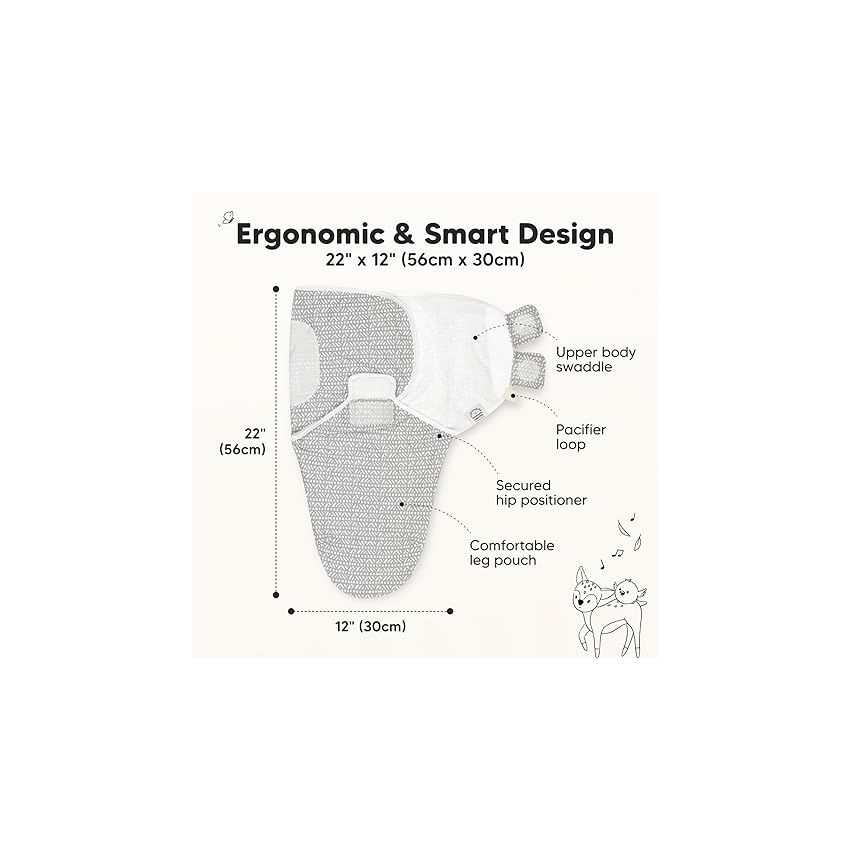 KeaBabies 3-Pack Organic Baby Swaddle Sleep Sacks - Newborn Swaddle Sack