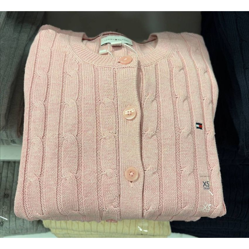 cardigan tricot trançado Manga Longa
