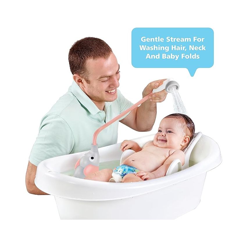 Yookidoo Baby Bath Shower Head - Elephant Bath Toy and Trunk Spout Rinser - for Newborn Babies in Tub Or Sink (Pink)