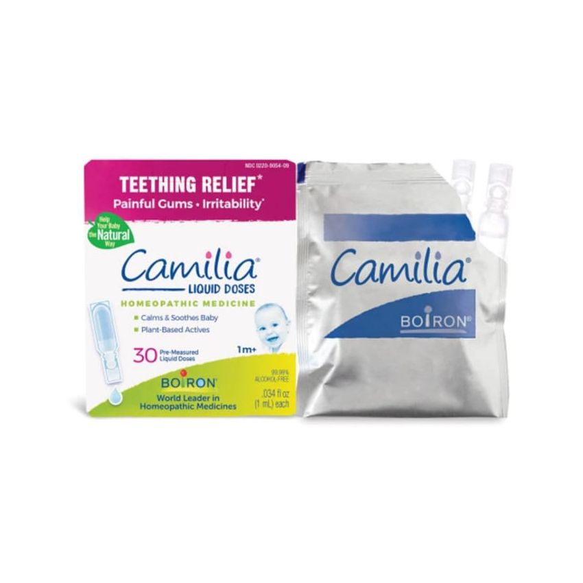 Boiron Camilia Teething Drops for Daytime and Nighttime Relief of Painful or Swollen Gums and Irritability in Babies - 30 Coun