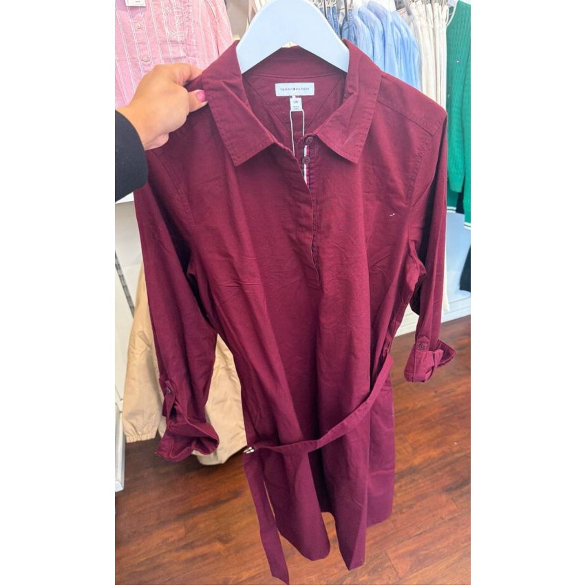 Vestido Algodão Oxford Manga Longa
