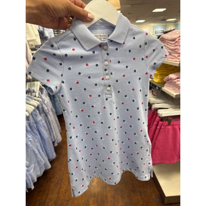 vestido polo com manga curta