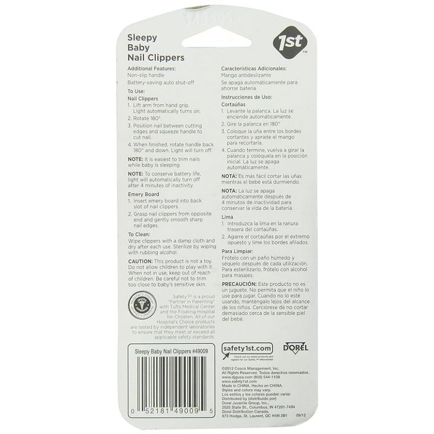 Safety 1st Sleepy Baby Nail Clipper (Colors May Vary)