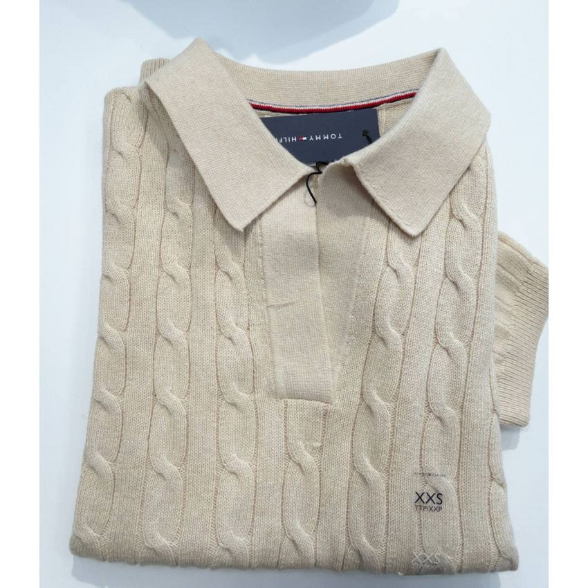 Polo sweater tricot trançado