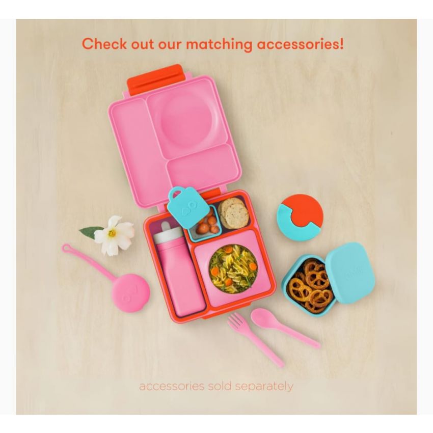 OmieBox Bento Box for Kids - Insulated with Leak Proof Thermos Food Jar - 3 Compartments, Two Temperature Zones (Single) (Packaging May Vary)