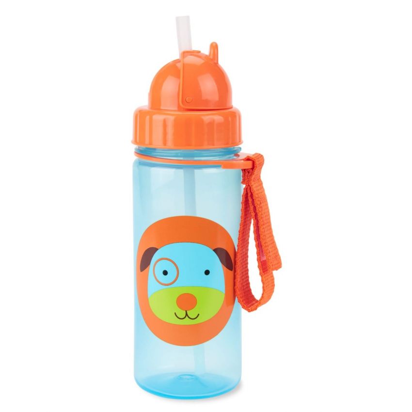 Skip Hop ZOO Straw Bottle - 12Oz - Dog 