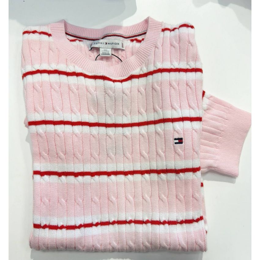 sweater tricot trançado manga curta