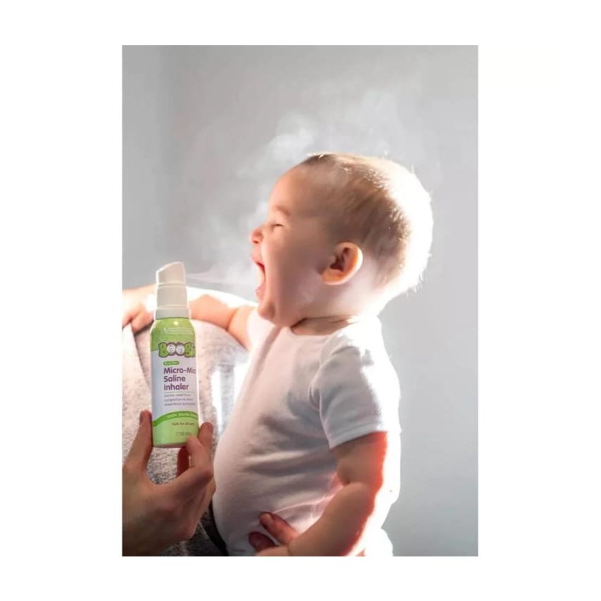 Boogie Micro-Mist Saline Inhaler, Baby Nose Congestion Relief, Nasal Spray for Kids, Pediatrician Recommended, HSA/FSA Eligible, 1.7oz Unscented - Pack of 1