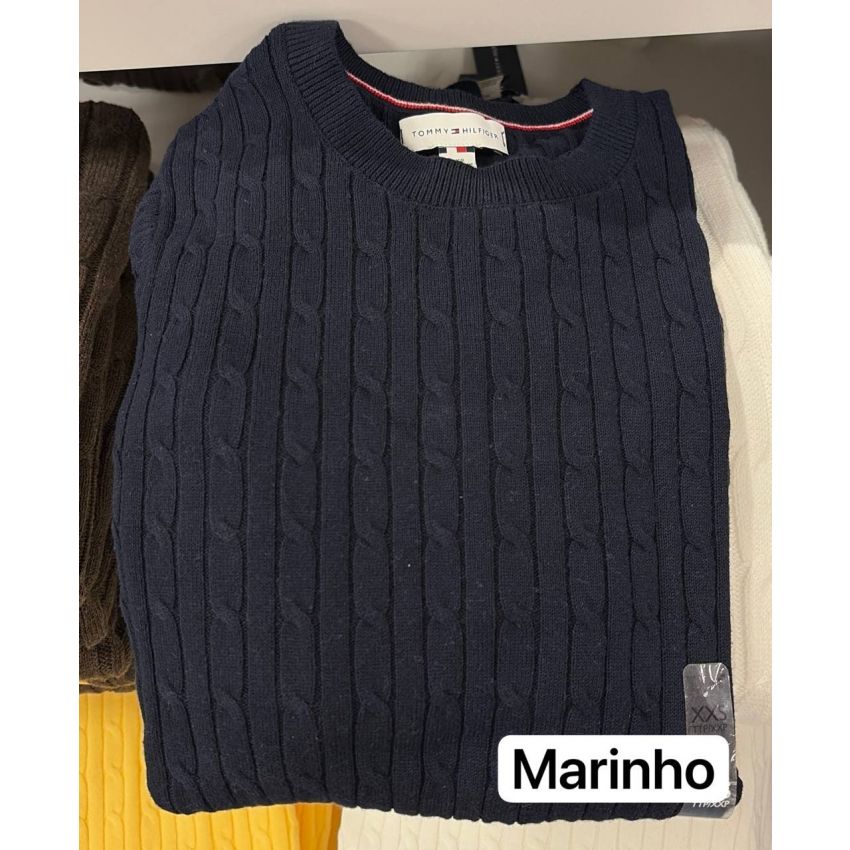 Sweater tricot trançado manga longa
