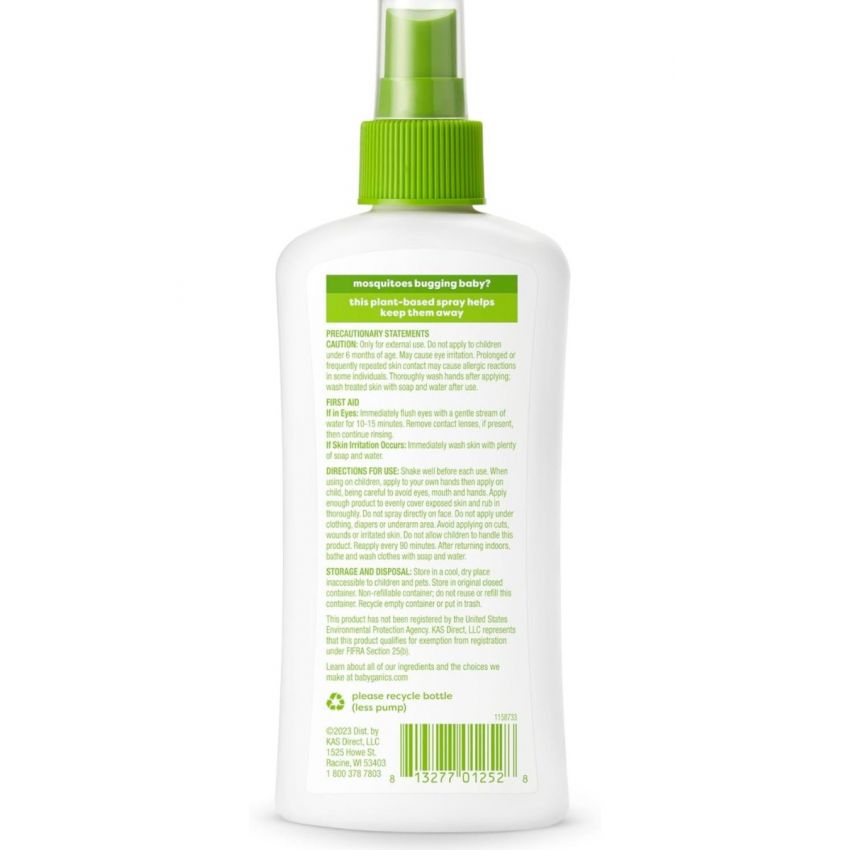 Babyganics Insect Spray, 6oz, 2 pack, Made with Plant and Essential Oils, Packaging May Vary