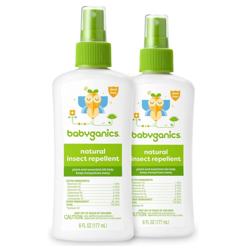 Babyganics Insect Spray, 6oz, 2 pack, Made with Plant and Essential Oils, Packaging May Vary