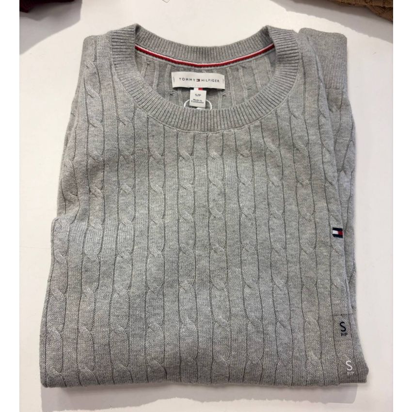 sweater tricot trançado manga curta