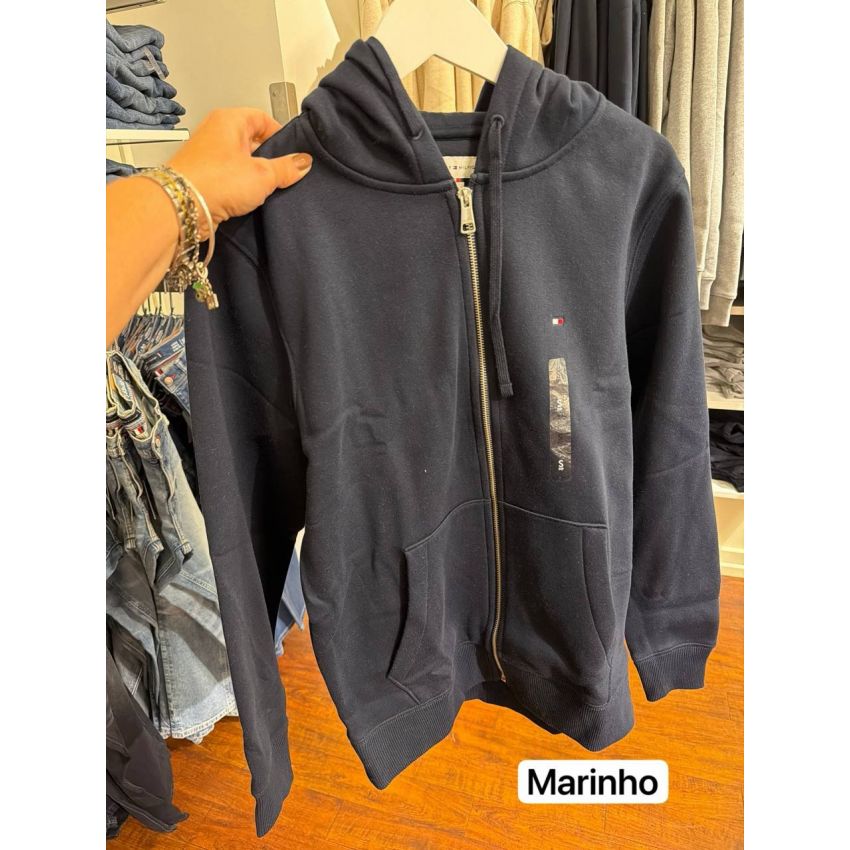Casaco de moletom com fleece e zíper