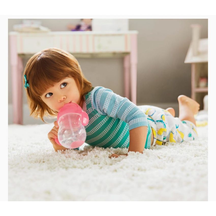 Munchkin Any Angle™ Weighted Straw Trainer Cup with Click Lock Girl