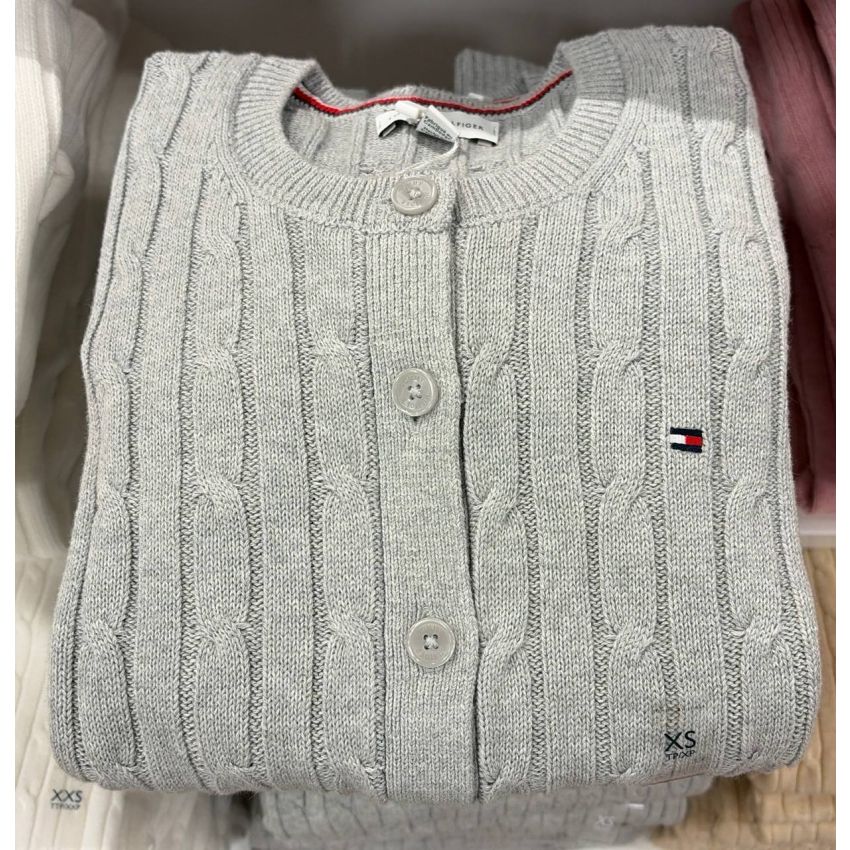 cardigan tricot trançado Manga Longa