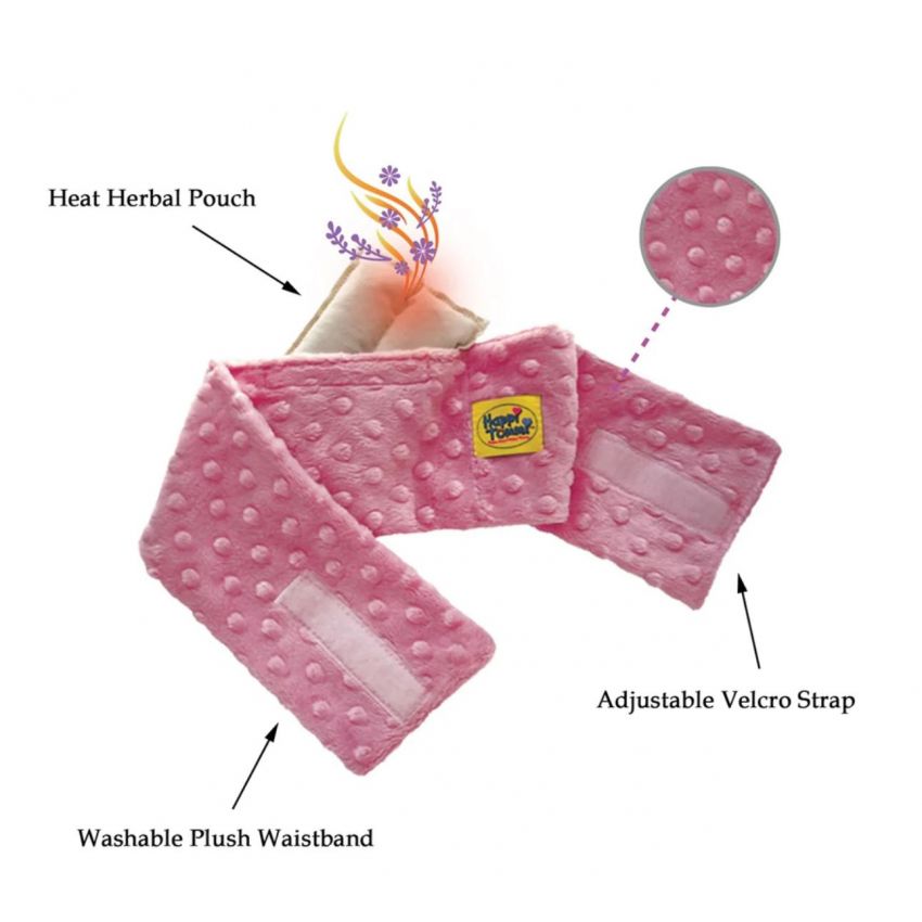 Colic and Gas Relief for Babies and Infants- Aromatherapy Wrap for Upset Tummy and Constipation- Color Pink