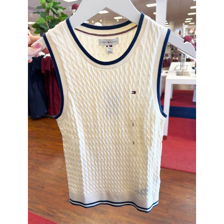sweater tricot trançado regata