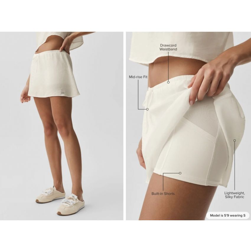 Semi-Sheer Golden Hour Tennis Skirt