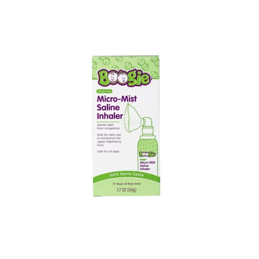 Boogie Micro-Mist Saline Inhaler, Baby Nose Congestion Relief, Nasal Spray for Kids, Pediatrician Recommended, HSA/FSA Eligible, 1.7oz Unscented - Pack of 1