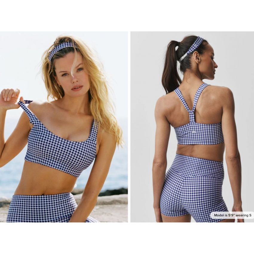 Airlift Gingham Sleek Bra Tank