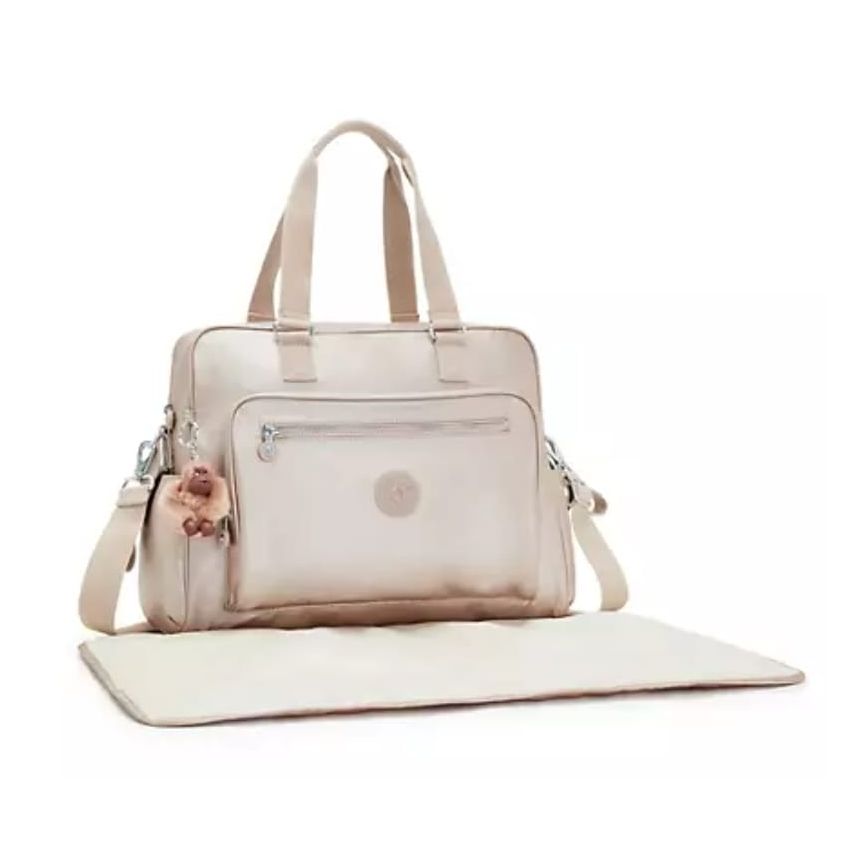 Alanna, Metallic Diaper Bag, Color Quartz Metallic