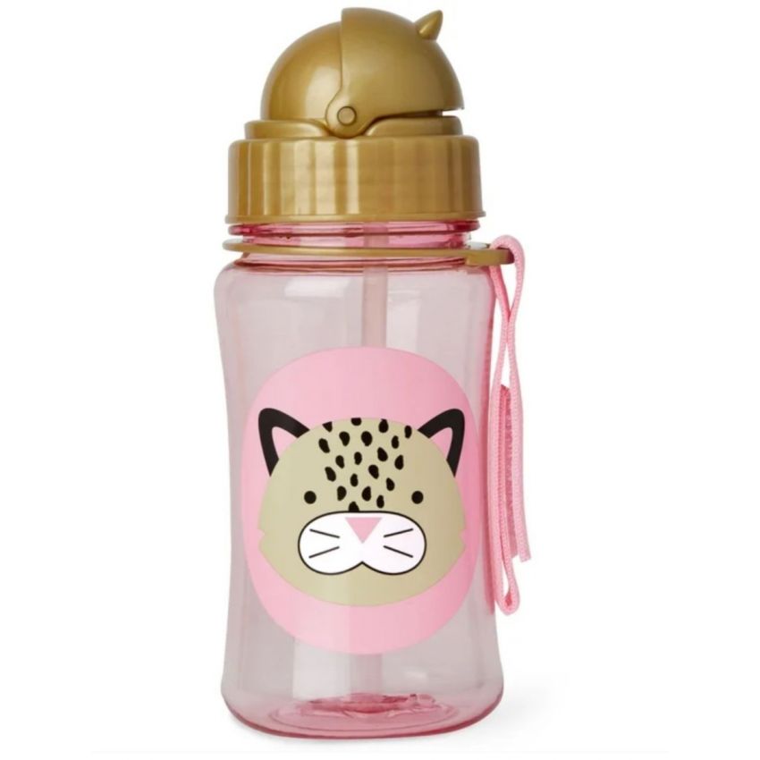 Skip Hop ZOO Straw Bottle - 12Oz - Leopard