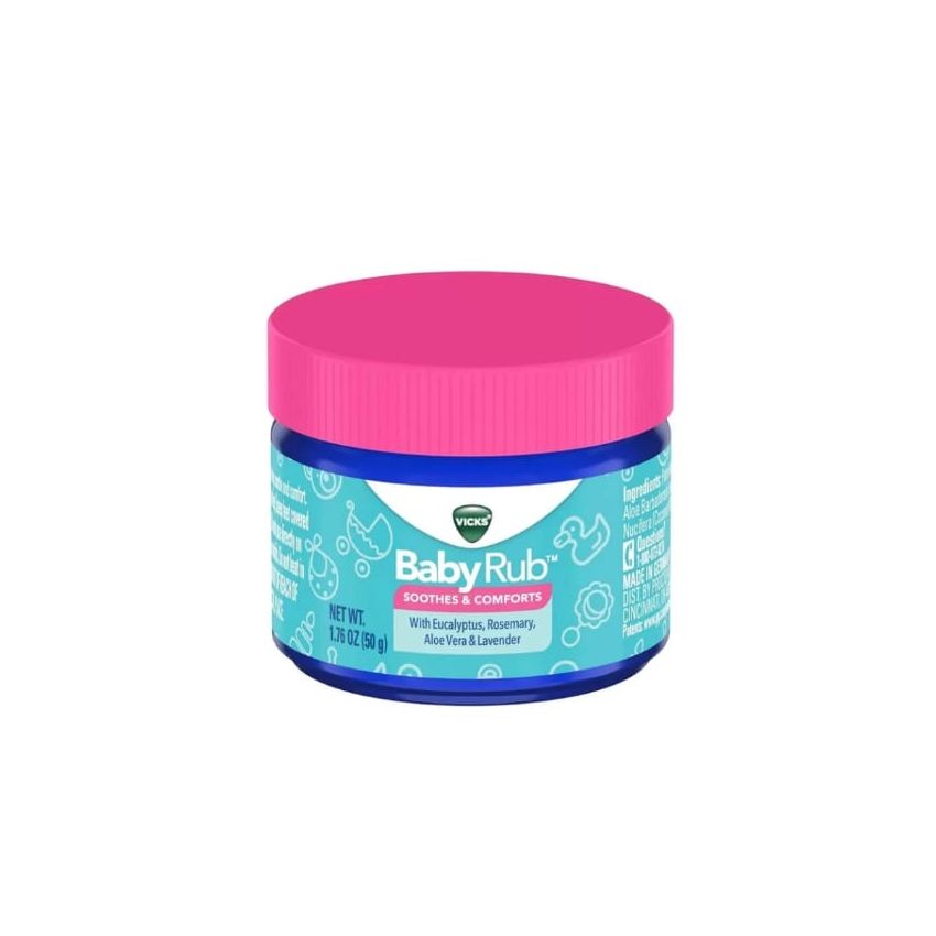 Vicks BabyRub Chest Rub Ointment with Soothing Aloe, Eucalyptus, Lavender, and Rosemary, from the makers of VapoRub