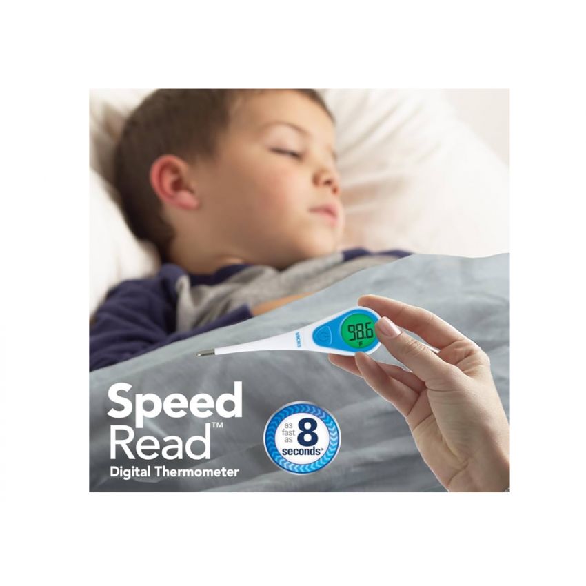 Vicks SpeedRead Digital Thermometer with Color-Coded Temperature Readings, Use as Oral Thermometer, Baby Rectal Thermometer or Under The Arm, Water Resistant, FSA and HSA Eligible