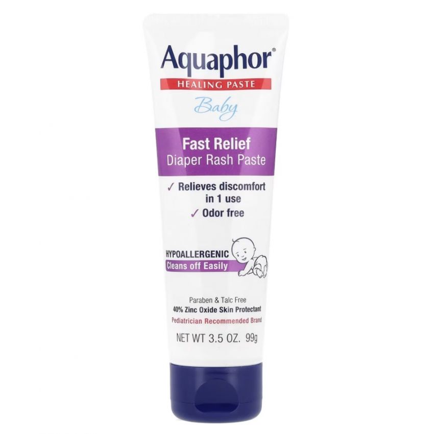 Aquaphor Baby, Fast Relief Diaper Rash Paste, 3.5 oz (99 g)