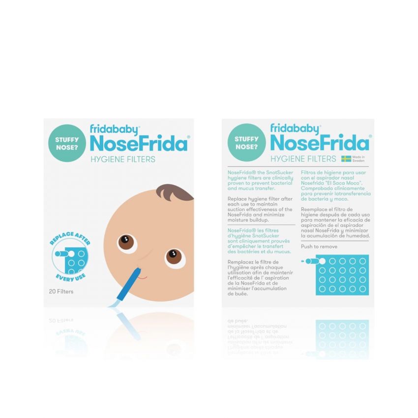 Frida Baby Nasal Aspirator 20 Nose Frida Filter Refills, Hygiene Filters for NoseFrida The Snotsucker