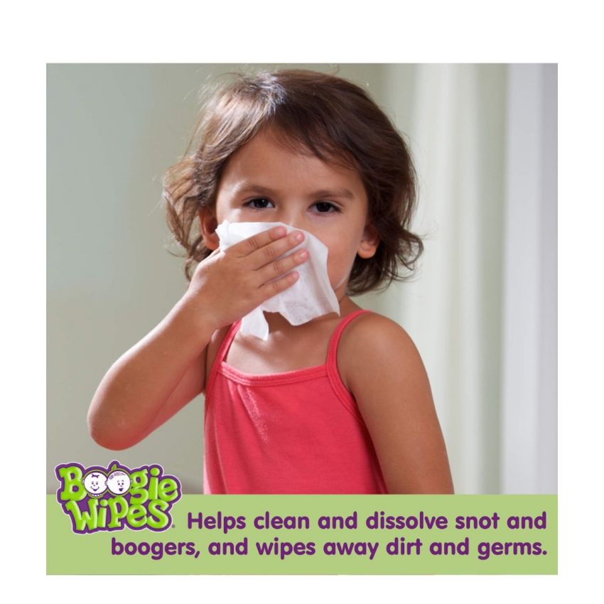 Boogie Wipes, Fresh Scent Wet Nose Wipes for Kids and Baby, Allergy Relief, Soft Natural Saline Hand and Face Tissue with Aloe, Chamomile and Vitamin E