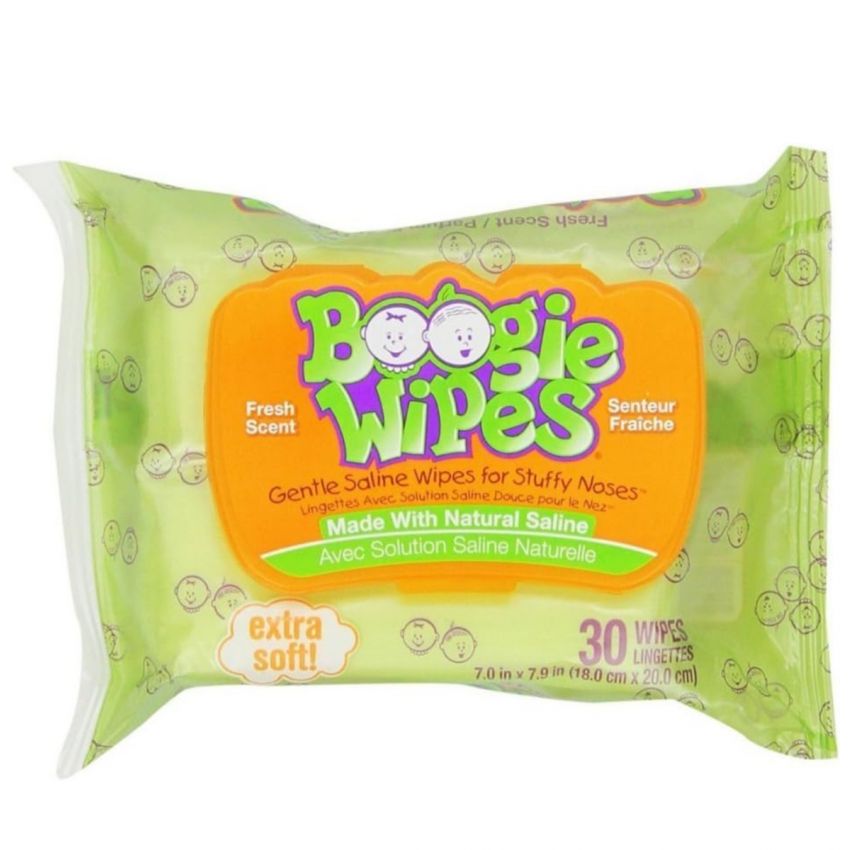Boogie Wipes, Fresh Scent Wet Nose Wipes for Kids and Baby, Allergy Relief, Soft Natural Saline Hand and Face Tissue with Aloe, Chamomile and Vitamin E